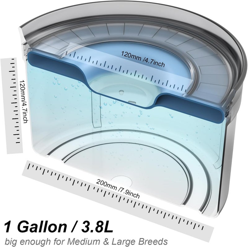 Techphardo 1Gallon No Spill Dog Water Bowl-3.8L Large Capacity, BPA-Free, Anti-Splash & Anti-Digging Design with Non-Slip Base, for Messy Drinkers - Image 2
